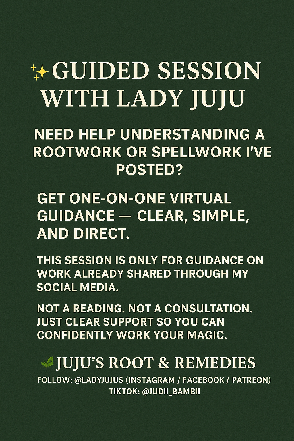 Further Guidance Session