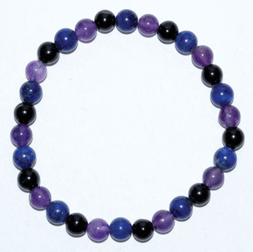 Amethyst, Lapis, Black Tourmaline Bracelet